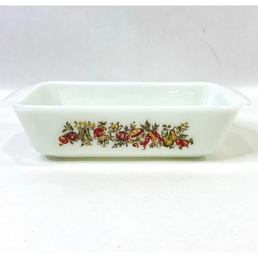 Anchor Hocking‎ Fire King Harvest Vegetable 1 Qt Loaf Pan 441 NOS USA